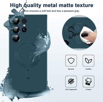 Samsung S24 Ultra - Donker Blauw - MagSafe Matte TPU