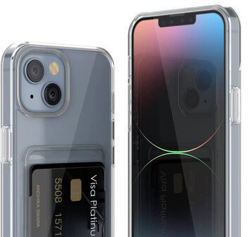 iPhone 15 Plus - Back Cover met Kaarthouder - Transparant