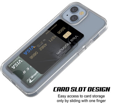 iPhone 15 Plus - Back Cover met Kaarthouder - Transparant