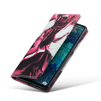 Samsung S20 FE Red Rhodonite - Marmer Book Case
