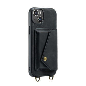 iPhone 15 Plus Charcoal Gray - Back Cover met Koord