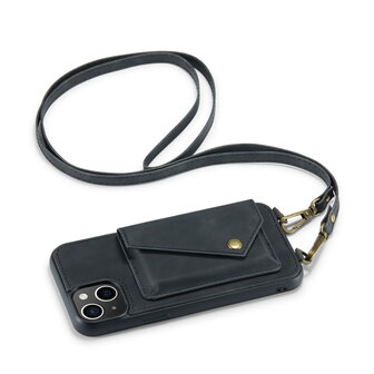 iPhone 15 Plus Charcoal Gray - Back Cover met Koord