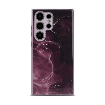 Samsung S24 Ultra Rood - MagSafe TPU Marmer