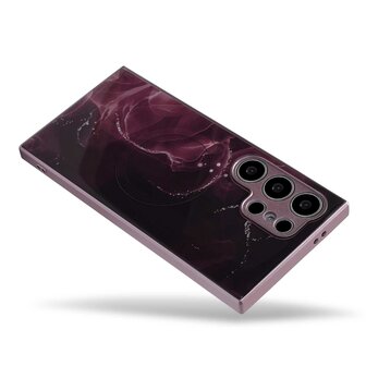 Samsung S24 Ultra Rood - MagSafe TPU Marmer