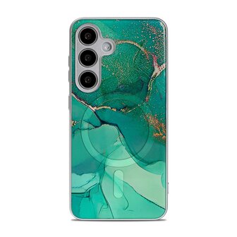 Samsung S24 Blauw - MagSafe TPU Marmer