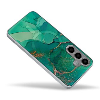 Samsung S24 Blauw - MagSafe TPU Marmer