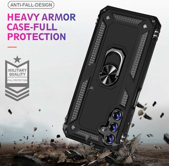 Samsung S23 FE Zwart - Armor met Kickstand Ring