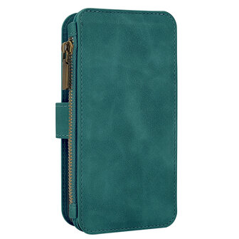iPhone 15 Plus - Emerald Green - 2 in 1 Rits Book Case