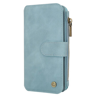 iPhone 15 Plus - Aqua Blue - 2 in 1 Rits Book Case