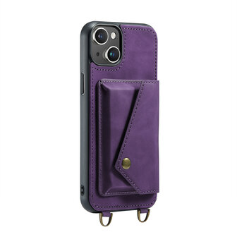 iPhone 15 Plus Deep Purple - Back Cover met Koord