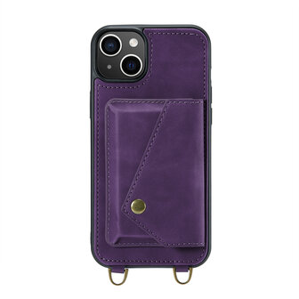 iPhone 15 Plus Deep Purple - Back Cover met Koord