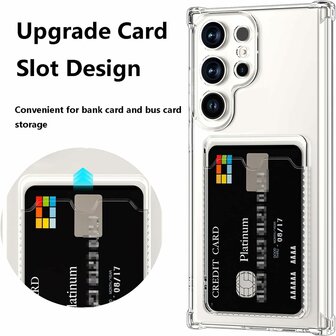 Samsung S24 Ultra - Kaarthouder Anti Shock - Transparant