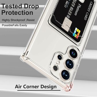 Samsung S24 Ultra - Kaarthouder Anti Shock - Transparant