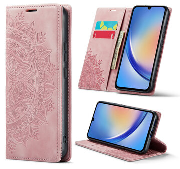 Samsung S24 Pale Pink - Mandala Book Case