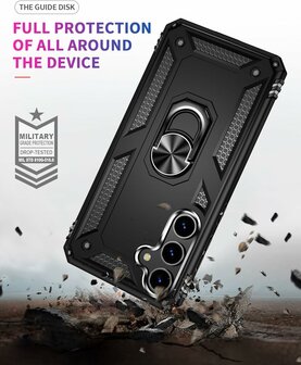 Samsung S24 Zwart - Armor met Kickstand Ring