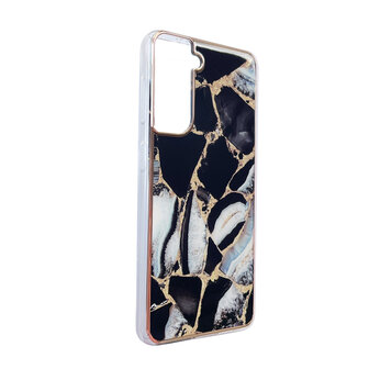 Samsung S23 FE - Marmer Back Cover - Zwart