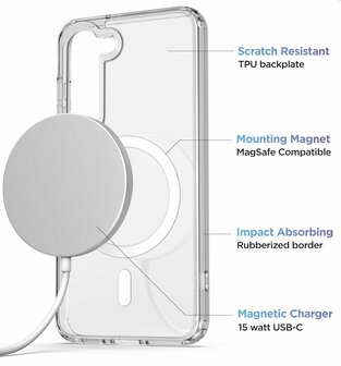 Samsung S23 Transparant - Anti Shock - Geschikt voor Magsafe