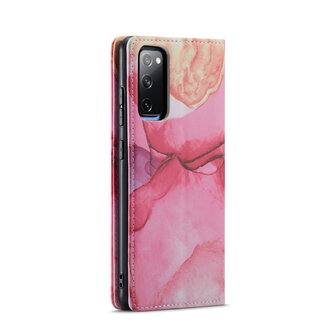 Samsung S21 FE Pink Rhodonite - Marmer Book Case