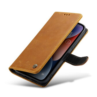 iPhone 15 Plus Bruin - Lederen Book Case