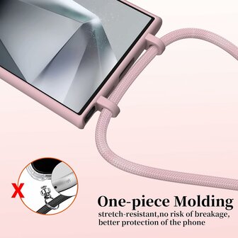 Samsung S24 Ultra - Roze - TPU Back Cover met Koord