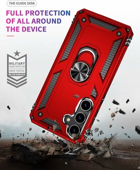 Samsung S24 - Armor met Kickstand Ring - Rood