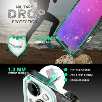 iPhone 15 Plus - Glitter Back Cover - Zwart