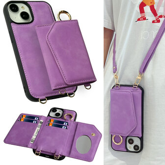 iPhone 15 Plus Bright Lila - Magsafe 2 in 1 met Koord