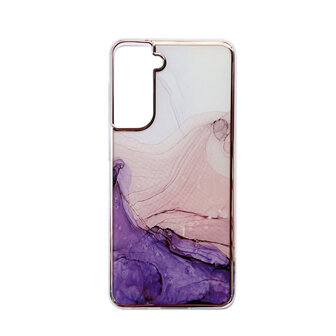 Samsung S24 - Marmer Back Cover - Paars