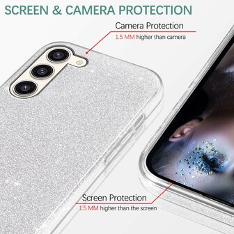 Samsung S24 - Glitter Back Cover - Zilver