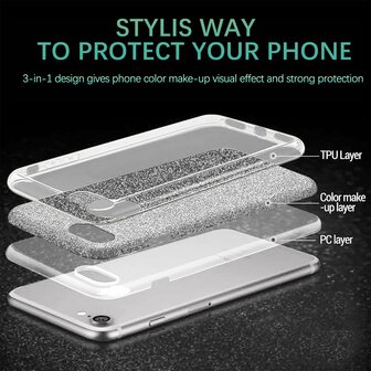 Samsung S24 - Glitter Back Cover - Zilver