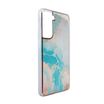 Samsung S24 - Marmer Back Cover - Aqua