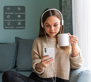 Samsung S24 Plus - Glitter Back Cover - Zilver