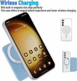 Samsung S23 FE Zilver - TPU Back Cover - Geschikt voor Magsafe