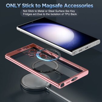 Samsung S24 Ultra Roze - TPU Back Cover - Geschikt voor Magsafe