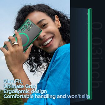 Samsung S24 Ultra Groen - TPU Back Cover - Geschikt voor Magsafe