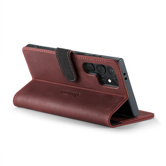 Samsung S24 Ultra Crimson Red - Leather Book Case
