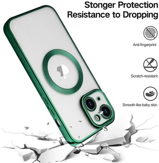 iPhone 15 Plus Groen - TPU Back Cover - Geschikt voor Magsafe