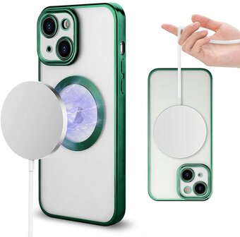 iPhone 15 Plus Groen - TPU Back Cover - Geschikt voor Magsafe