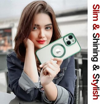 iPhone 15 Plus Groen - TPU Back Cover - Geschikt voor Magsafe