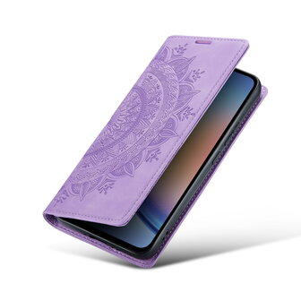 Samsung S24 Bright Lila - Mandala Book Case