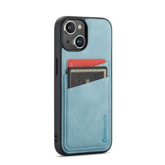 iPhone 14 Plus - Back Cover met Kaarthouder - Aqua Blue
