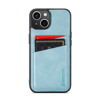 iPhone 14 Plus - Back Cover met Kaarthouder - Aqua Blue
