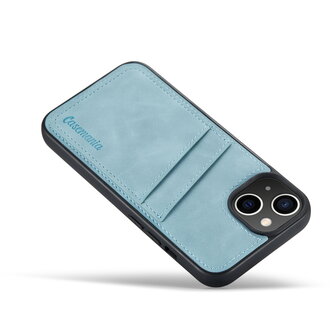 iPhone 14 Plus - Back Cover met Kaarthouder - Aqua Blue