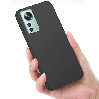 Xiaomi 12 - Siliconen Back Cover - Zwart