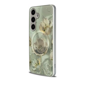 Samsung S24 Groen - MagSafe TPU Marmer