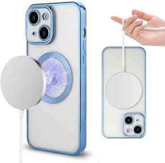 iPhone 15 Plus Blauw - TPU Back Cover - Geschikt voor Magsafe