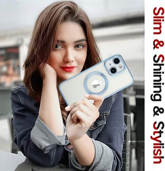 iPhone 15 Plus Blauw - TPU Back Cover - Geschikt voor Magsafe