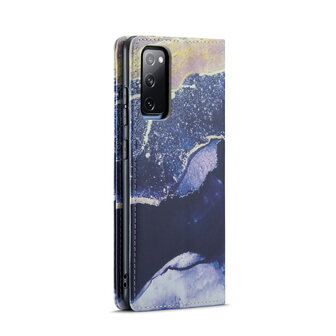 Samsung S21 FE Blue Sodalite - Marmer Book Case