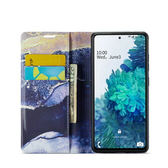 Samsung S21 FE Blue Sodalite - Marmer Book Case