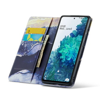 Samsung S21 FE Blue Sodalite - Marmer Book Case